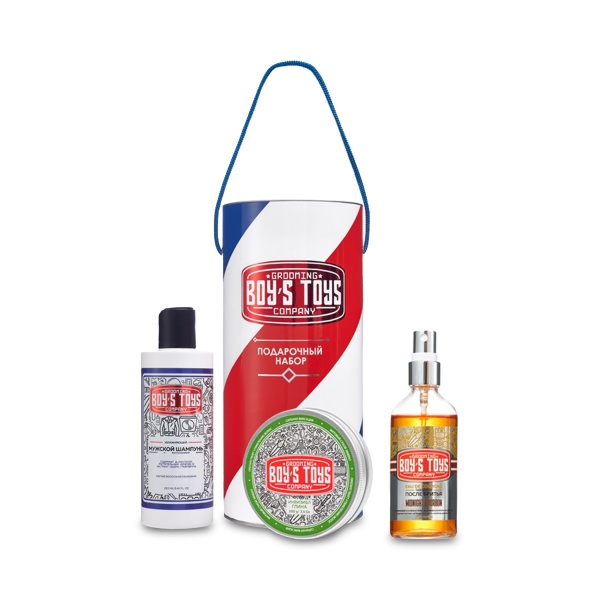 Boy's Toys Подарочный набор Классический: инвизибл глина, одеколон после бритья Midnight Bourbon и увлажняющий мужской шампунь, 100 гр, 100 мл, 250 мл купить - 0