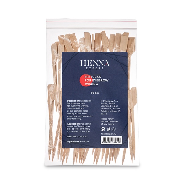 Henna Expert Шпатели для восковой коррекции бровей, 50 шт купить - 0