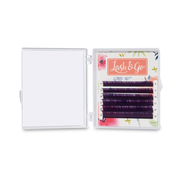 Lash&Go Ресницы микс, цветные, Фиолетовый, 0.07/D/8-13 мм, 6 линий купить - 0