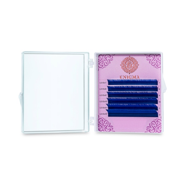 Enigma Ресницы микс, цветные, Blue, 0.07/L/7-12 мм, 6 линий купить - 0