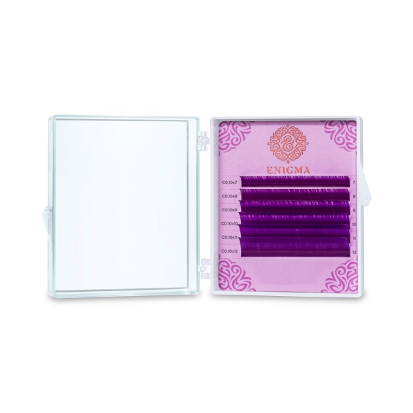 Enigma Ресницы микс, цветные, Purple, 0.07/C/7-12 мм, 6 линий купить - 0