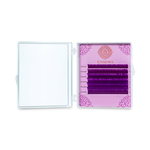 Enigma Ресницы микс, цветные, Purple, 0.07/L/8-13 мм, 6 линий купить - 0