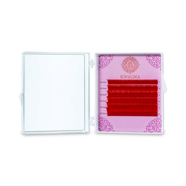 Enigma Ресницы микс, цветные, Red, 0.07/C/7-12 мм, 6 линий купить - 0