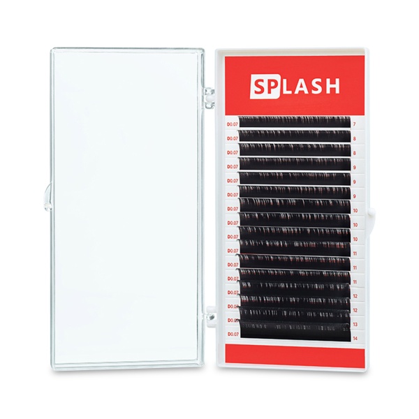 Splash Ресницы, черные, 0.07/D+/7 мм, 16 линий купить - 0
