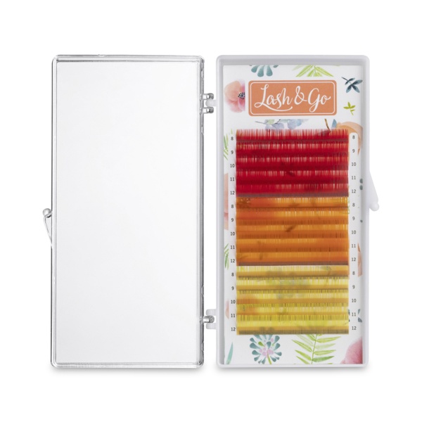 Lash&Go Ресницы микс, цветные, Grapefruit, 0.10/C/8-12 мм, 15 линий купить - 0