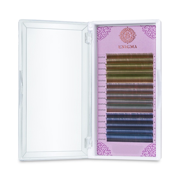 Enigma Ресницы микс, цветные, Forest lake, 0.10/C/8-12 мм, 15 линий купить - 0