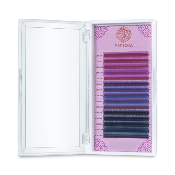 Enigma Ресницы микс, цветные, Pastel blues, 0.10/D/8-12 мм, 15 линий купить - 0