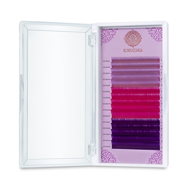 Enigma Ресницы микс, цветные, Sweet blossom, 0.07/D/8-12 мм, 15 линий купить - 0
