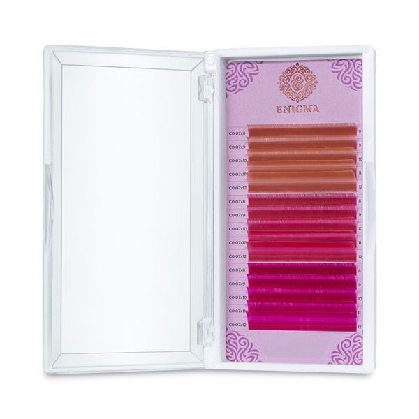 Enigma Ресницы микс, цветные, Tender love, 0.10/D/8-12 мм, 15 линий купить - 0