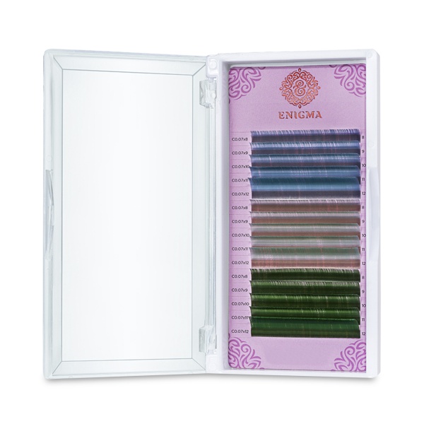 Enigma Ресницы микс, цветные, Wild tropics, 0.07/D/8-12 мм, 15 линий купить - 0