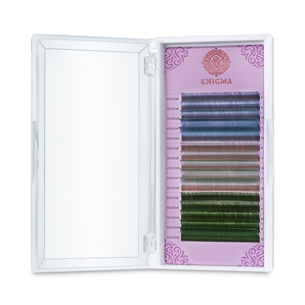 Enigma Ресницы микс, цветные, Wild tropics, 0.10/C/8-12 мм, 15 линий купить - 0