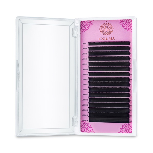 Enigma Ресницы микс, черные, 0.12/L/7-14 мм, 16 линий купить - 0