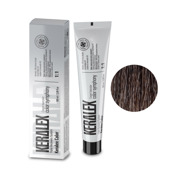 Keralex Крем-краска для волос Hair Color, 5.0 Medium Brown Natural Средний шатен натуральный, 100 мл купить - 0