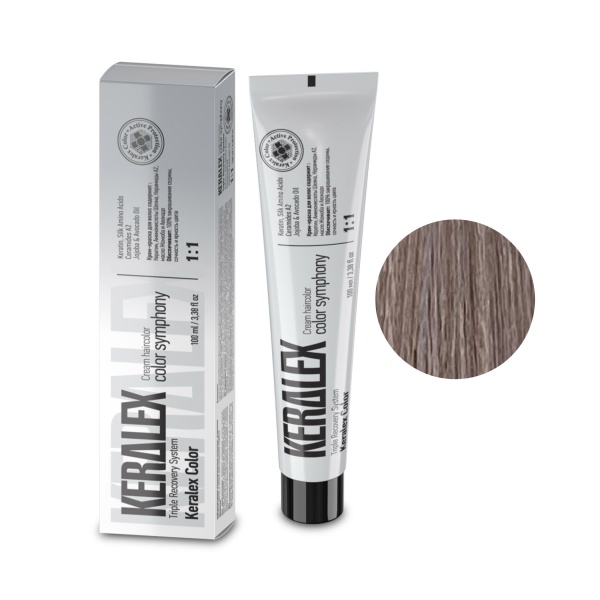 Keralex Крем-краска для волос Hair Color, 8.82 Medium Blonde Pearl Ash Средний блондин перламутрово-пепельный, 100 мл купить - 0