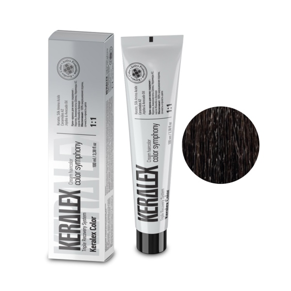 Keralex Крем-краска для волос Hair Color, 5.9 Medium Brown Cold Chocolate Средний шатен коричнево холодный, 100 мл купить - 0