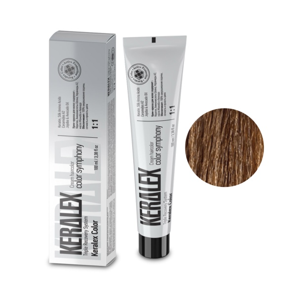 Keralex Крем-краска для волос Hair Color, 7.07 Dark Blonde Natural Beige Темный блондин натурально-бежевый, 100 мл купить