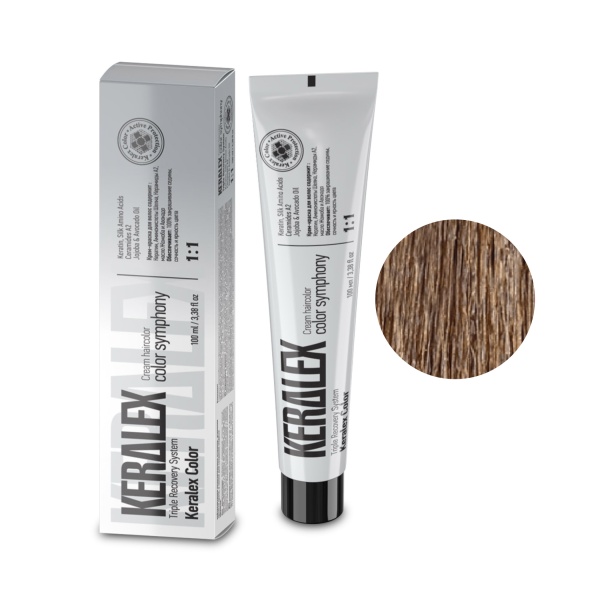 Keralex Крем-краска для волос Hair Color, 7.78 Dark Blonde Beige Pearl Темный блондин бежево-перламутровый, 100 мл купить - 0