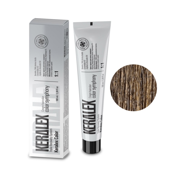 Keralex Крем-краска для волос Hair Color, 6.78 Light Brown Beige Violet Светлый шатен бежево-фиолетовый, 100 мл купить - 0