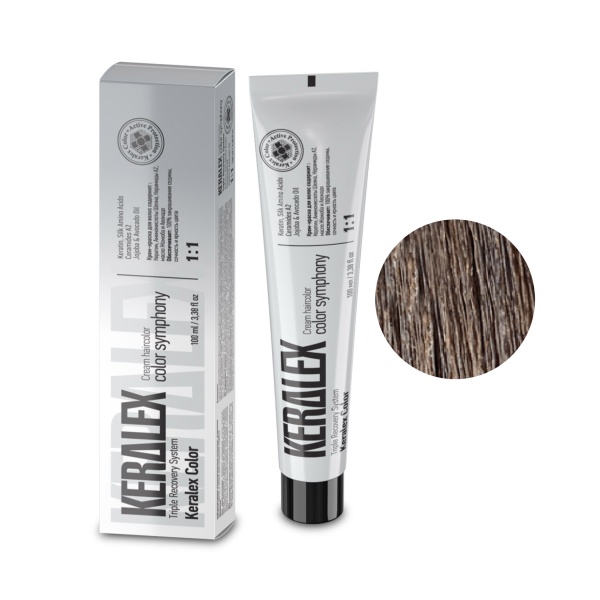 Keralex Крем-краска для волос Hair Color, 4.78 Dark Brown Beige Violet Темный шатен бежево-фиолетовый, 100 мл купить - 0