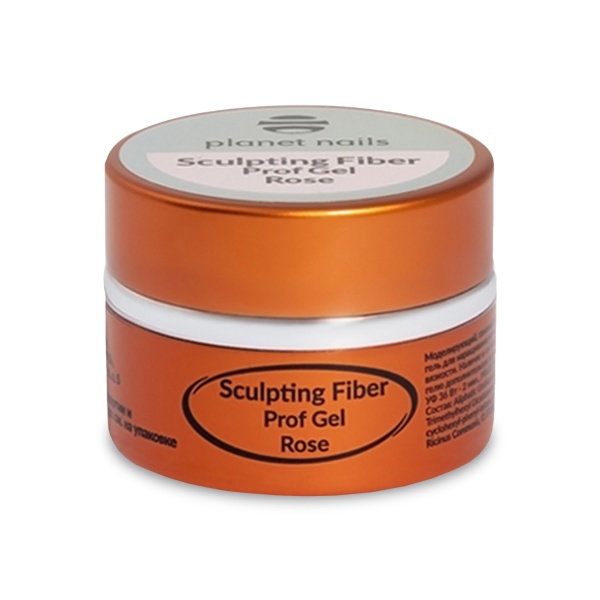 Planet Nails Гель моделирующий Sculpting Fiber Prof Gel, прозрачно-розовый Rose, 5 гр купить - 0