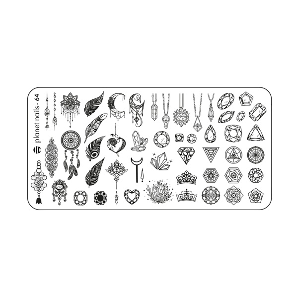 Planet Nails Пластина для Stamping Nail Art, №64 купить - 0