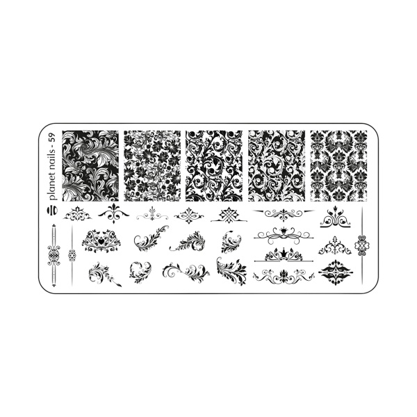 Planet Nails Пластина для Stamping Nail Art, №59 купить - 0