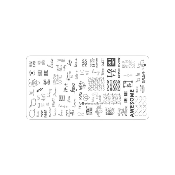 Planet Nails Пластина для Stamping Nail Art, №57 купить - 0