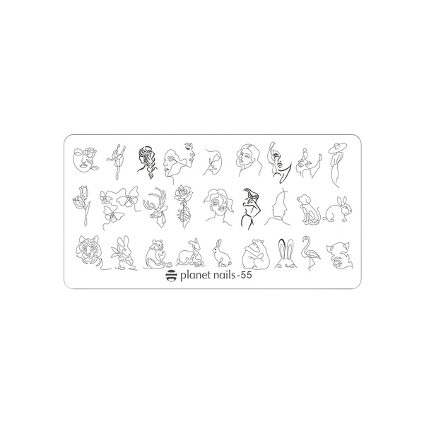 Planet Nails Пластина для Stamping Nail Art, №55 купить - 0