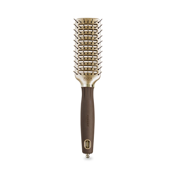 Olivia Garden Щетка Expert Style Vent Nylon Bristles, Gold&Brown купить - 0
