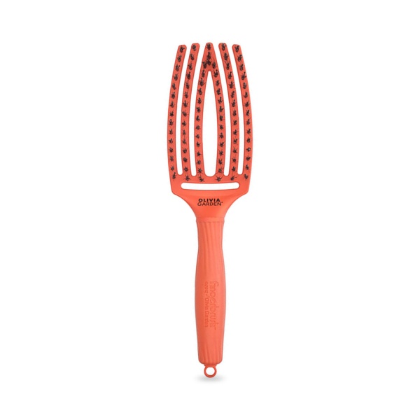 Olivia Garden Щетка для укладки Fingerbrush Care Iconic Boar&Nylon, Orange Dream купить - 0