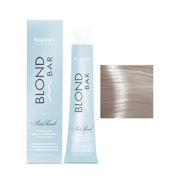 Kapous Крем-краска с экстрактом жемчуга Blond Bar, 1023 перламутровый золотистый, 100 мл купить - 0
