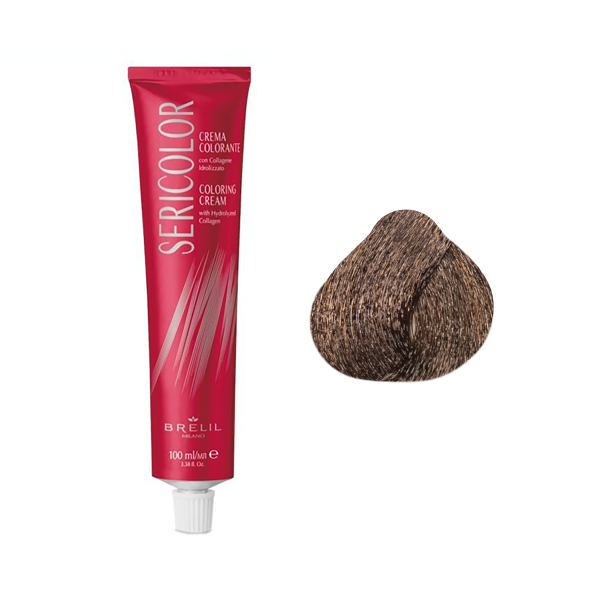 Brelil Professional Крем-краска для волос Sericolor, 6.38 Шоколадный тёмный блонд коричневый, 100 мл купить - 0