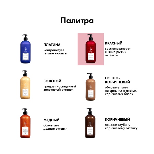 Kydra Le Salon Оттеночная маска с маслом манго и малины Color Boosting Mask, красный Red, 500 мл купить - 4
