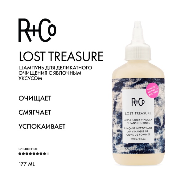 R+Co Шампунь для деликатного очищения с яблочным уксусом Мое сокровище Lost Treasure Apple Cider Vinegar, 177 мл купить - 1