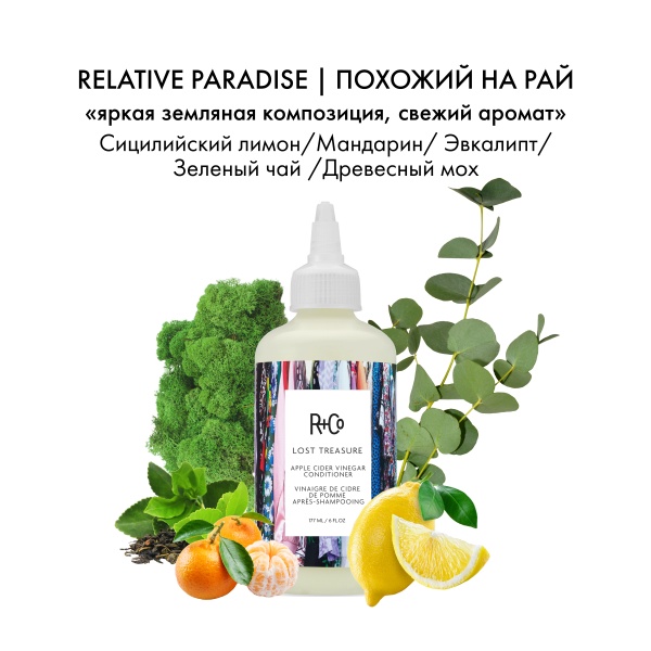 R+Co Кондиционер для волос и кожи головы с яблочным уксусом Мое сокровище Lost Apple Cider Vinegar Cond, 177 мл купить - 3