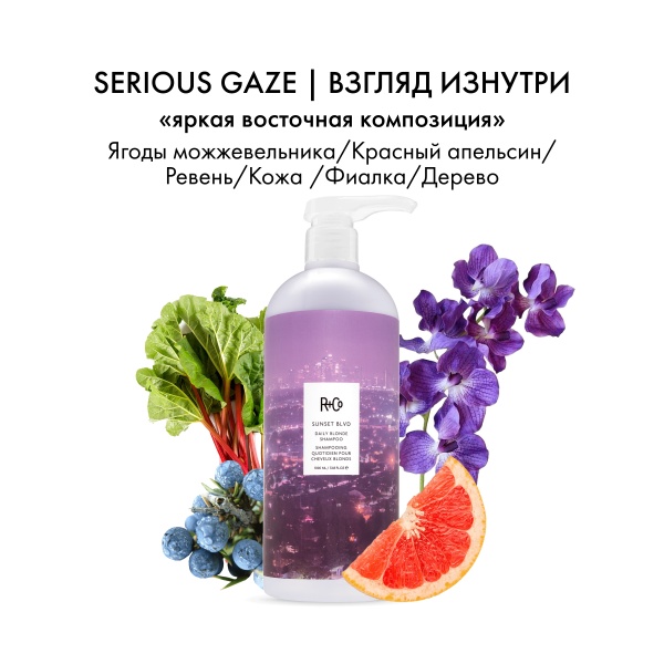 R+Co Шампунь для светлых волос Сансет Бульвар Sunset Blvd Daily Blonde Shampoo, 1000 мл купить - 3