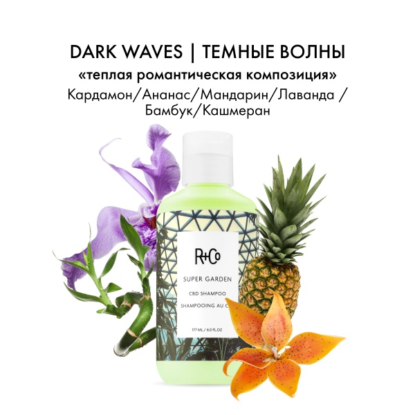 R+Co Успокаивающий шампунь Дивный сад Super Garden Cbd Shampoo, 177 мл купить - 3