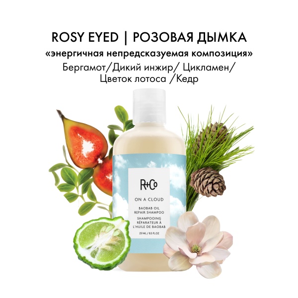 R+Co Шампунь На облаке для восстановления волос с маслом баобаба On a Cloud Baobab Oil Repair Shampoo, 251 мл купить - 3