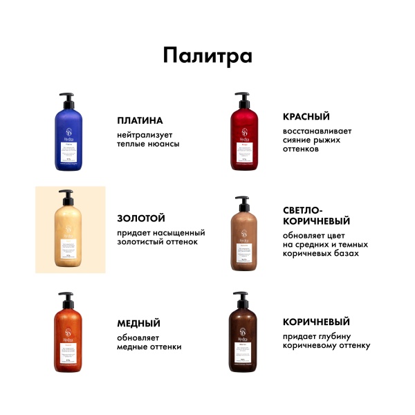 Kydra Le Salon Оттеночная маска с маслом манго и экстрактом меда Color Boosting Mask, золотой Golden, 500 мл купить - 4