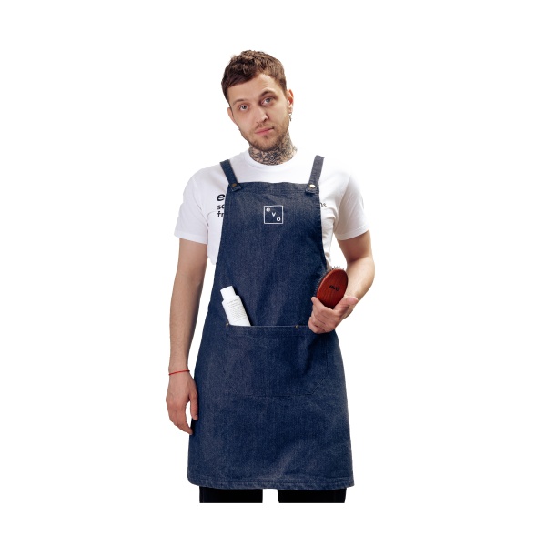 Evo Фартук парикмахерский из денима, синий купить - 0