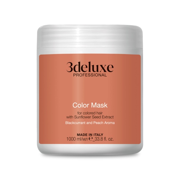 3Deluxe Professional Маска для сохранения цвета и блеска окрашенных волос с экстрактом семян подсолнечника Color Mask, 1000 мл купить - 0