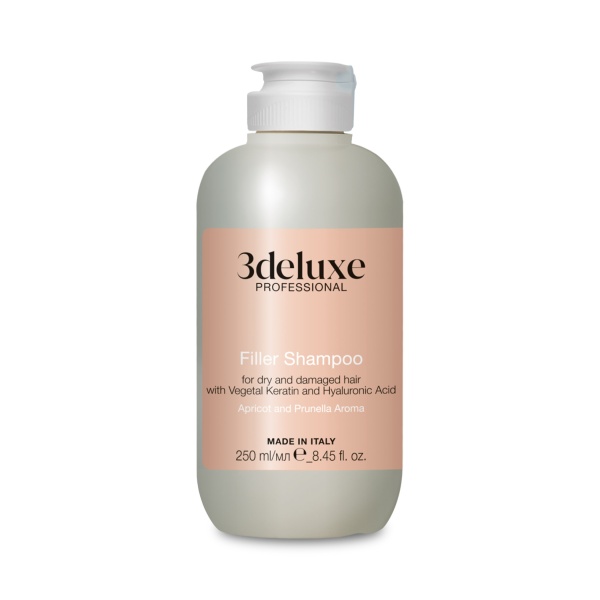 3Deluxe Professional Шампунь-филлер для поврежденных волос с растительным кератином и гиалуроновой кислотой Filler Shampoo, 250 мл купить - 0