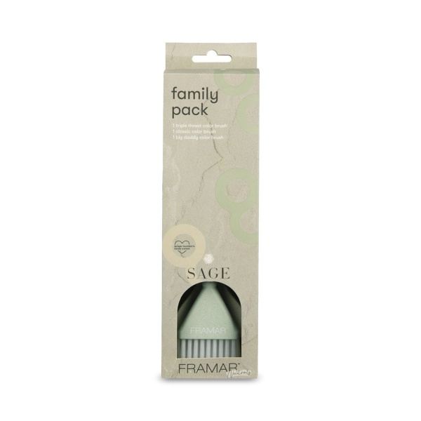Framar Универсальный набор кистей для окрашивания Family Pack Brush Set Neutrals Sage, 3 шт купить - 0