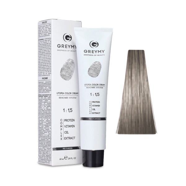 Greymy Перманентный крем краситель Utopia Color Cream, 5P Жемчужный Светлый Брюнет, 60 мл купить - 0