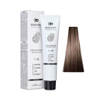 Greymy Перманентный крем краситель Utopia Color Cream, 6NB Натуральный Коричневый Темно-Русый, 60 мл купить