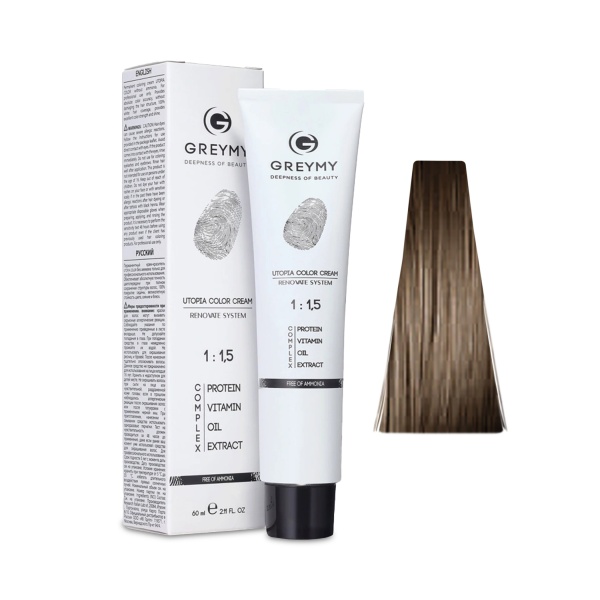 Greymy Перманентный крем краситель Utopia Color Cream, 6NG Натуральный Золотистый Темно-русый, 60 мл купить - 0