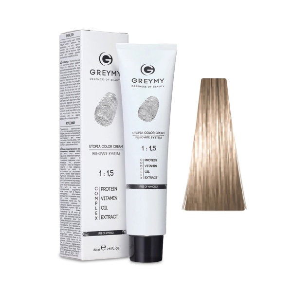 Greymy Перманентный крем краситель Utopia Color Cream, 9N Блондин, 60 мл купить - 0