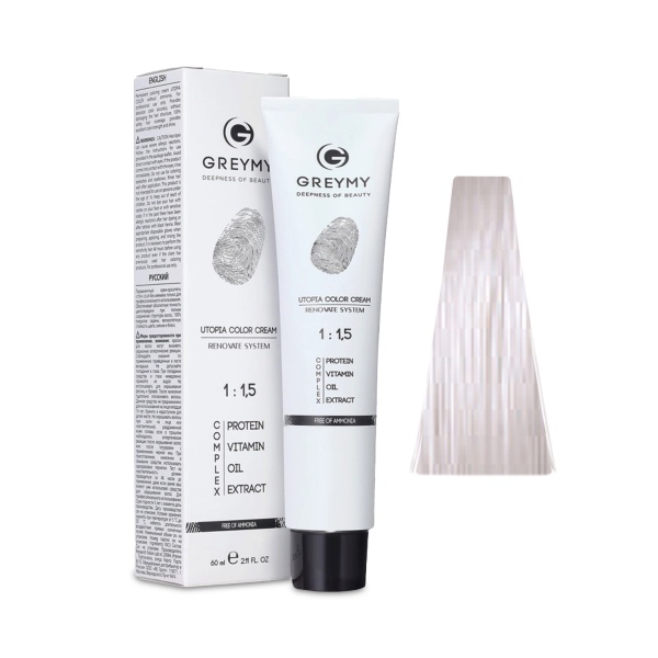 Greymy Перманентный крем краситель Utopia Color Cream, IST Холодный Серебристый, 60 мл купить - 0