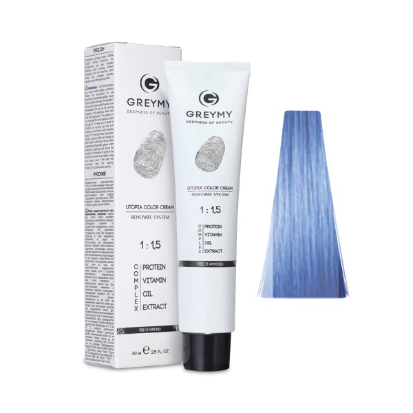 Greymy Полуперманентный крем краситель Utopia Pastel Color Cream, Голубая Лазурь, 60 мл купить - 0