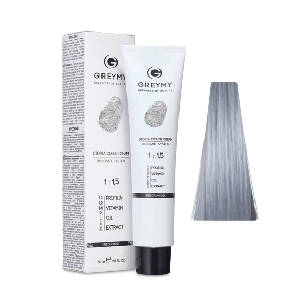 Greymy Полуперманентный крем краситель Utopia Pastel Color Cream, Дымчатое Серебро, 60 мл купить - 0